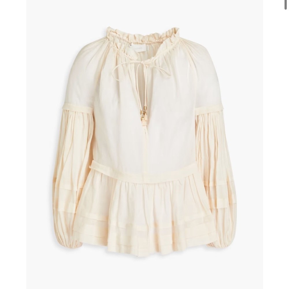 Zimmermann ramie gathered blouse